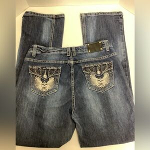 Live Hard jeans Women’s Size 10 medium wash boot cut with slight flare BLINGY.